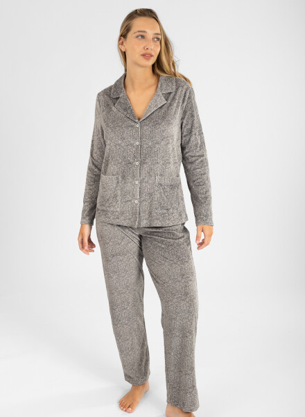 Pijama americano ribb velour Gris