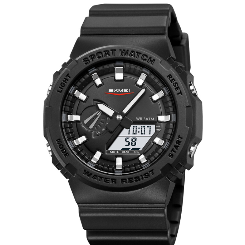 Reloj Skmei 2351BKWT color negro con detalles blancos para hombre Negro
