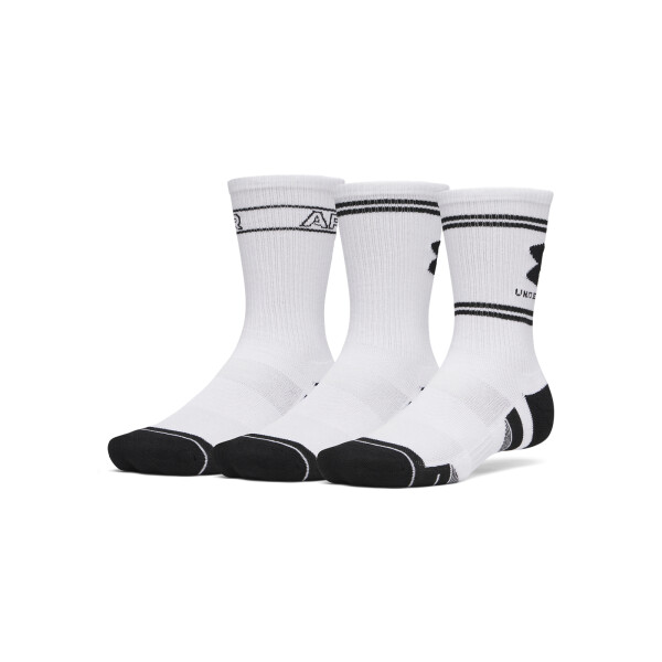 Medias UA Perf Tech Nov 3pk Crw Hombre 6015141-100 Blanco