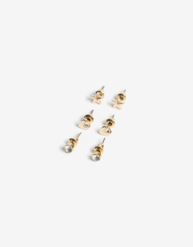 Aros Sets Strass Set De Aros Pasantes Dorado - Dorado