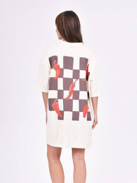 REMERA GREGA BEIGE CLARO