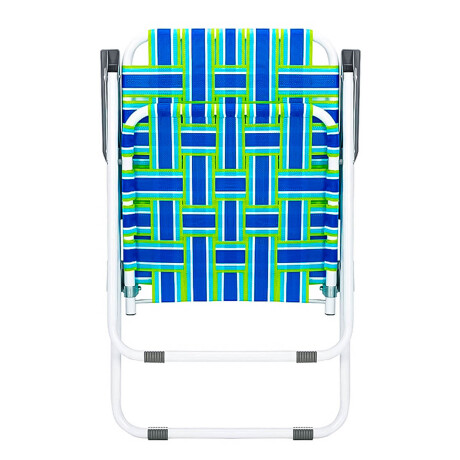 Silla Alta Metálica Plegable Playa Jardin Reforzada Azul