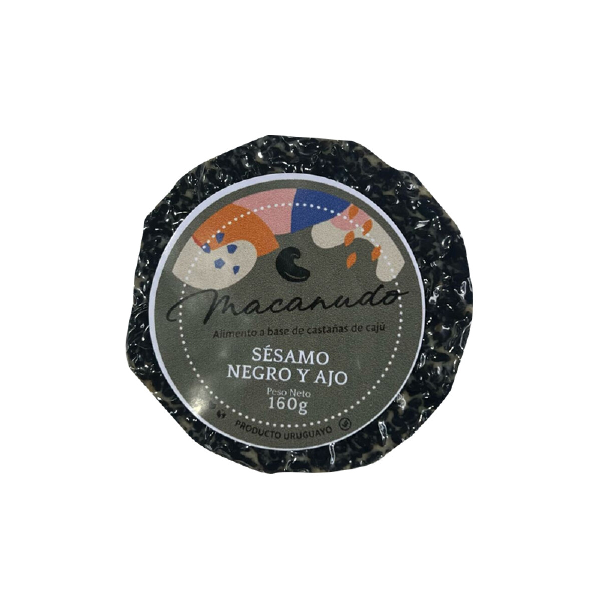 Queso plant based sesamo negro y ajo 160g Macanudo 