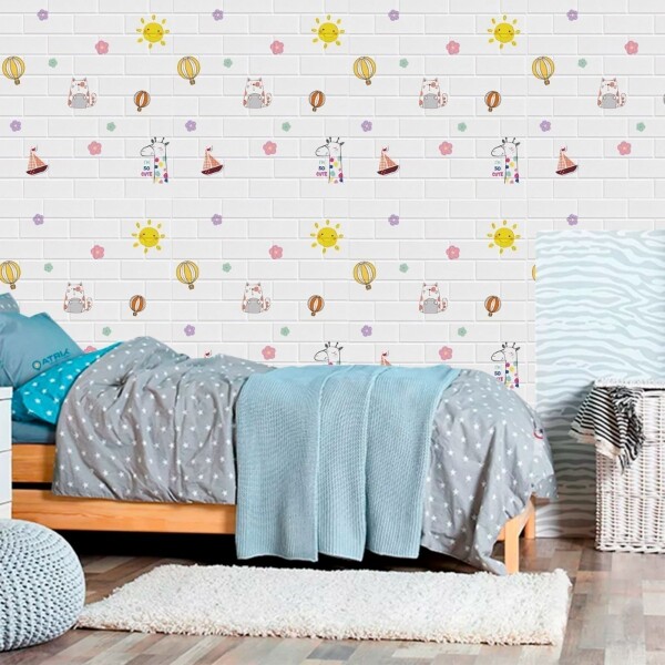 Revestimiento Autoadhesivo Pared Infantil X40 Calidad Variante Animales