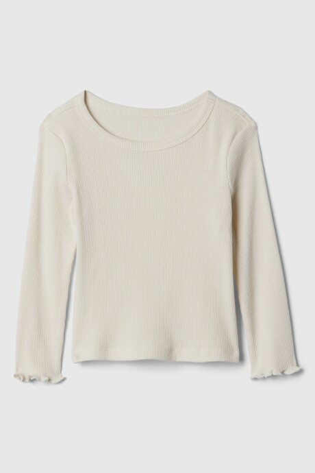 Remera Rib Manga Larga Toddler Niña Ivory Frost