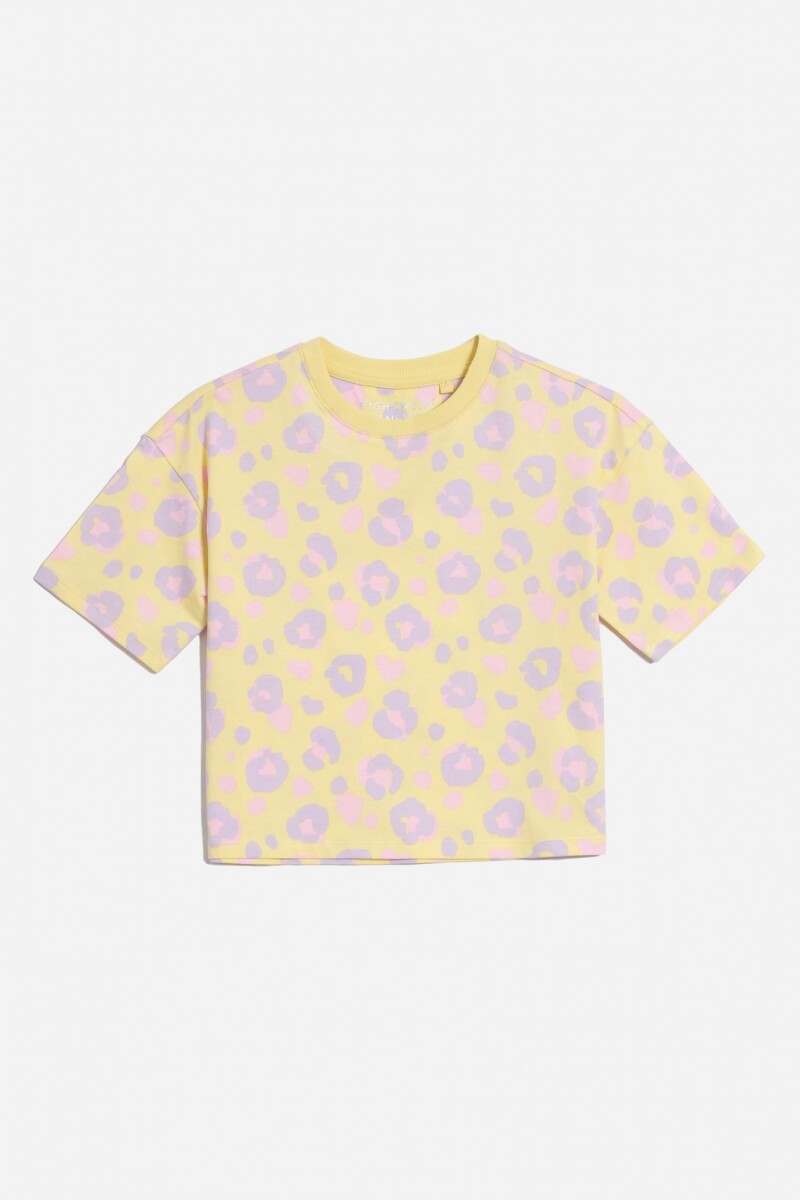 T-shirt animal print AMARILLO