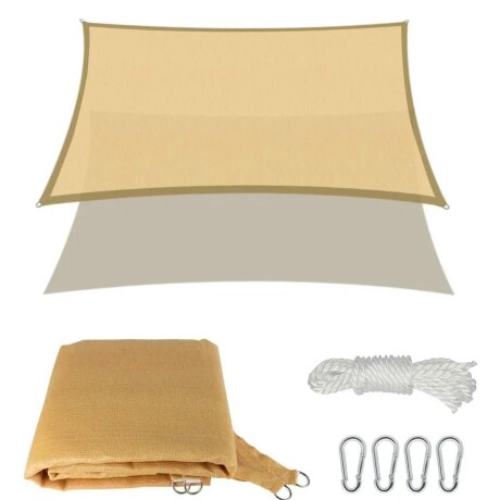 Toldo Vela Sombreadora Malla Sombra 5x5 Cuadrada Beige Marrón Claro Toldo Vela Sombreadora Malla Sombra 5x5 Cuadrada Beige Marrón Claro