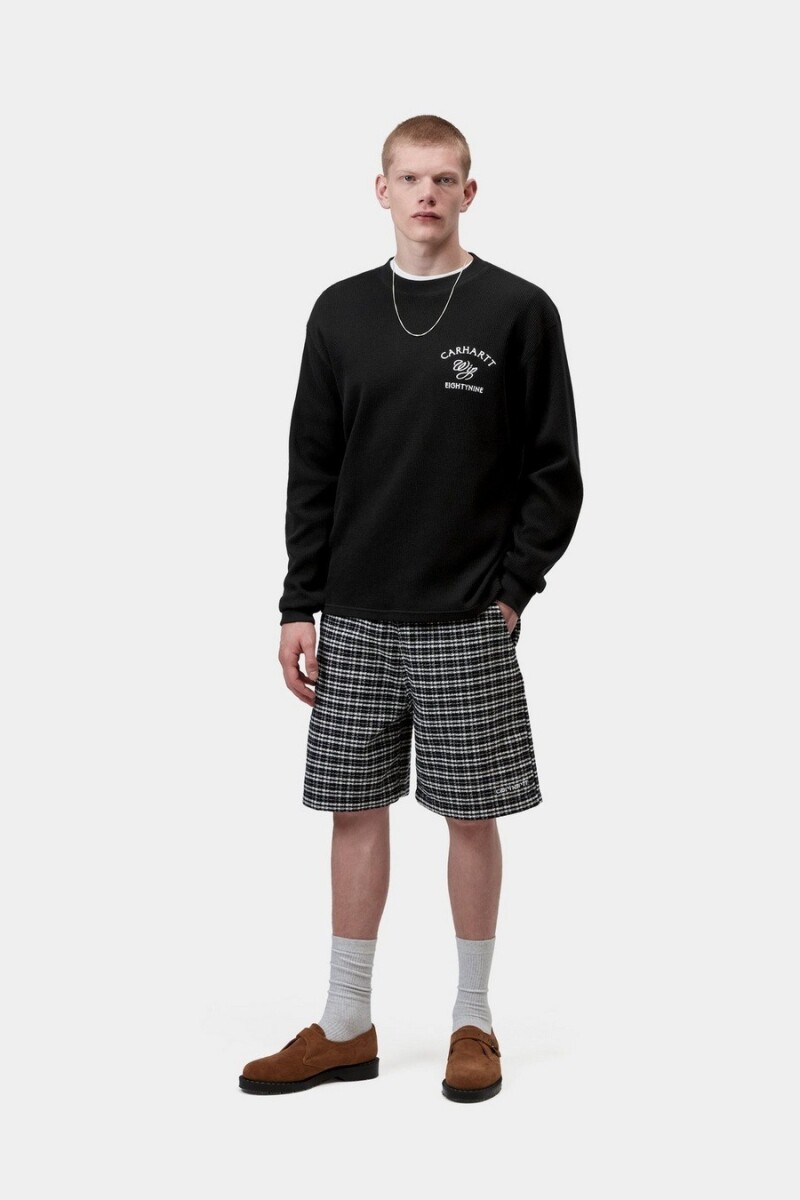 L/S Eightynine Waffle T-Shirt Negro