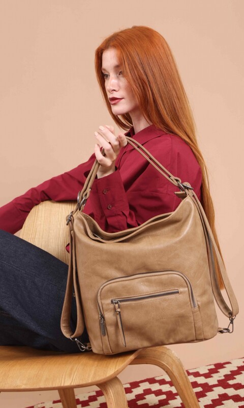 CARTERA MOCHILA VERBENA ALMENDRA