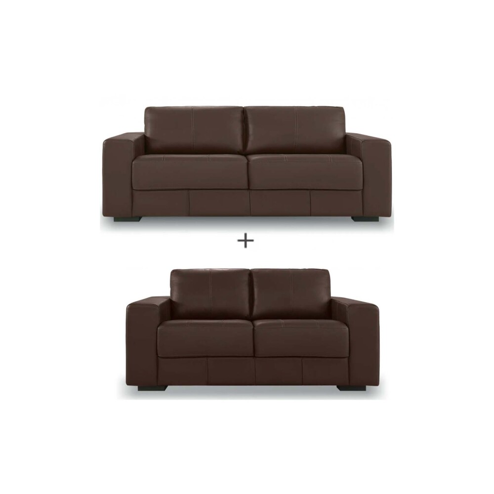 JUEGO DE SILLONES CUERO TEXAS 3 + 2 CARAMELO
