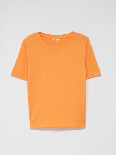 Camiseta manga corta de rib con puño Naranja