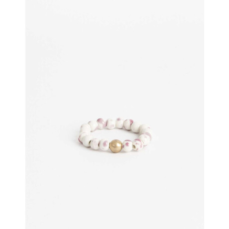 Pulsera Elástica Bolones Cerámica Dorado