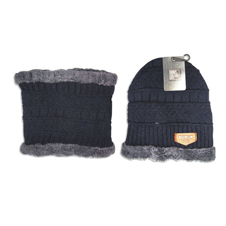 Set Cuellera forrada + Gorro para adulto Color azul