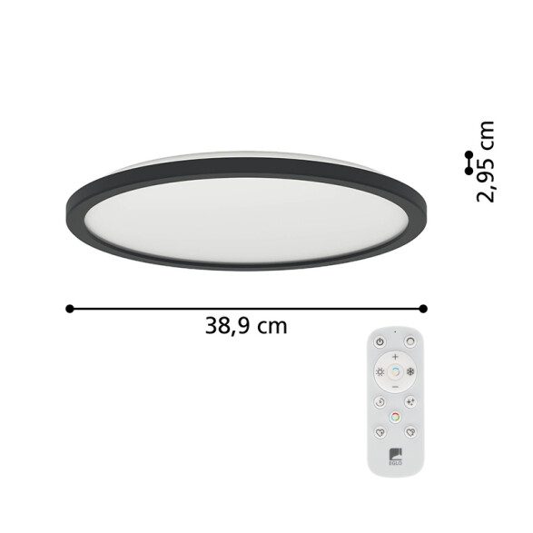 Plafón blanco IP44 LED 18W negro dinámico ROVITO EG3610