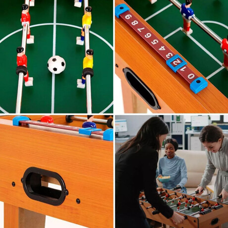 Futbolito Mesa de Pie Mini Metegol Juego de Fútbol en Madera Natural