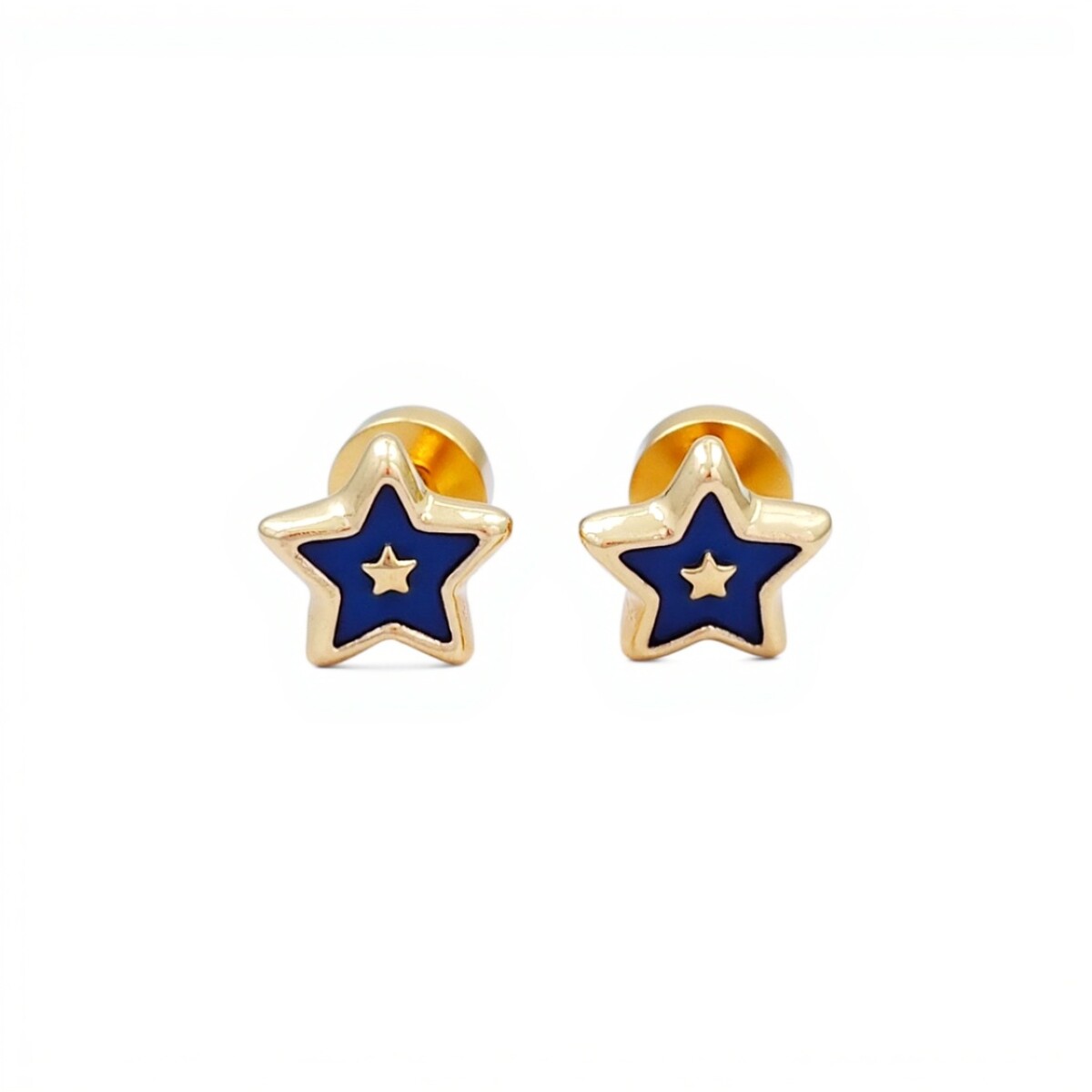 Abridores Estrellas-Oro Bajo-Resina azul-AB8001 - sinpiedra 
