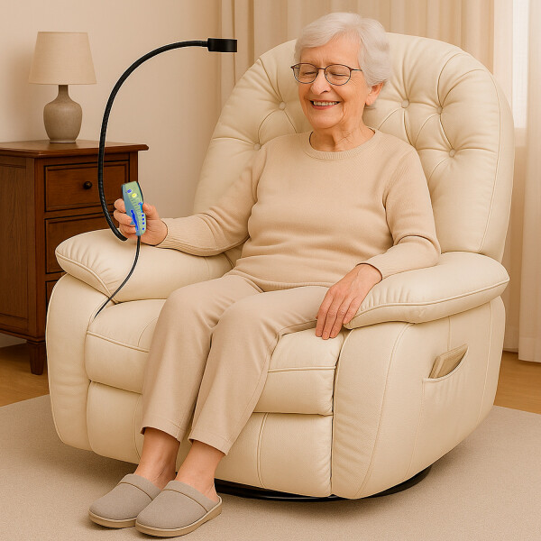 Sillón Masajeador Poltrona Con Control Remoto Y Soporte Para Celular BEIGE