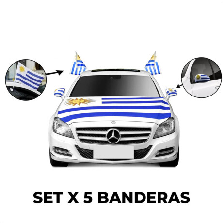 Set X5 Banderas Uruguay Para Auto Capó Cubre Espejos Set X5 Banderas Uruguay Para Auto Capó Cubre Espejos