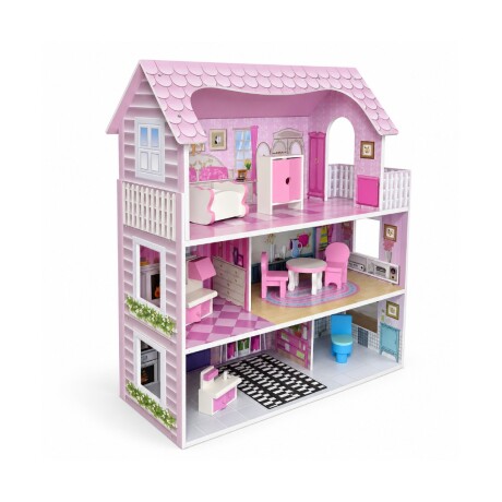 CASA DE MUÑECAS ROSADA DE 8 PIEZAS CASA DE MUÑECAS ROSADA DE 8 PIEZAS