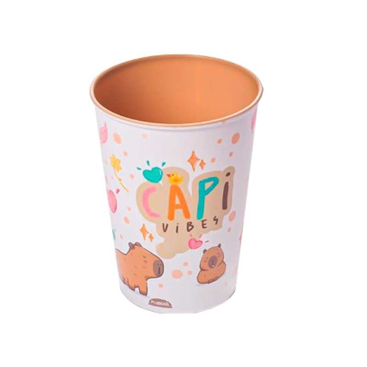 Taza Capibara 360 ml Cónica – Beige/Blanco 