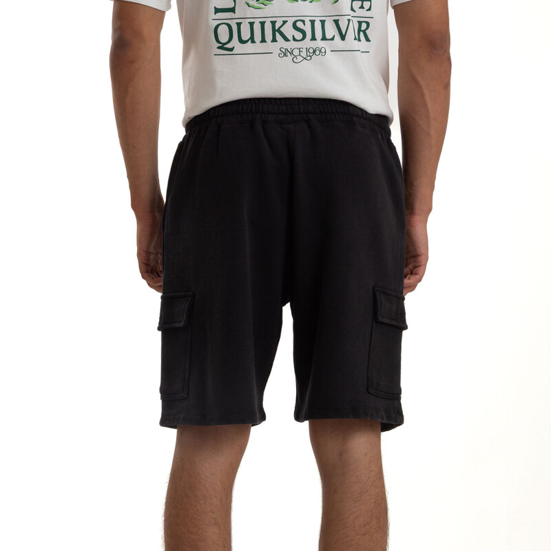 Quiksilver Cargo Shorts Acid Wash Hombre - Negro Negro