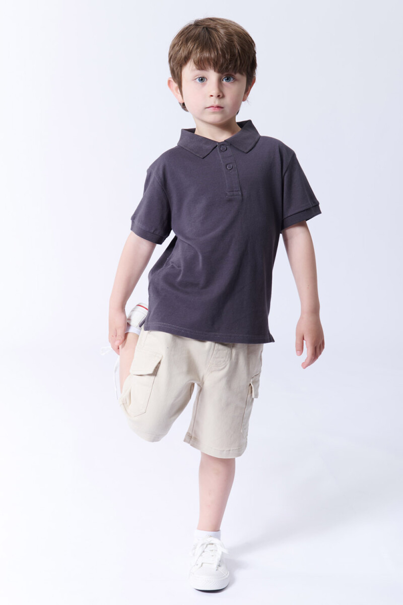 Remera polo piqué Gris