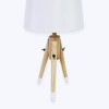 LAMPARA BLANCA C/BASE MADERA P/MESA 24X48CM Unica
