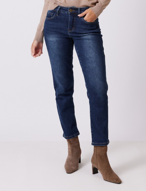 Jean Mom Slim JEAN OSCURO