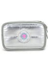 Cartuchera puffer metalizada Plateado