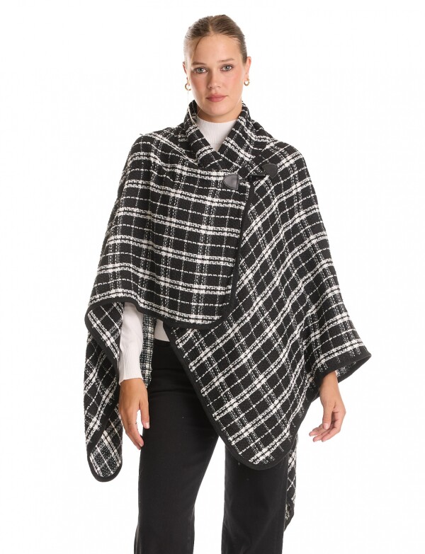 Ruana Cuadros NEGRO/BLANCO