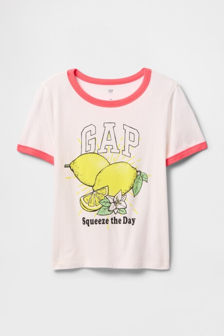 Remera Logo Gap Niña Fresh Coral