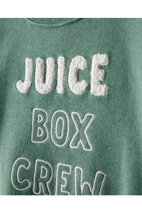 Set dos piezas de algodón, pantalón y buzo estampado Sin color