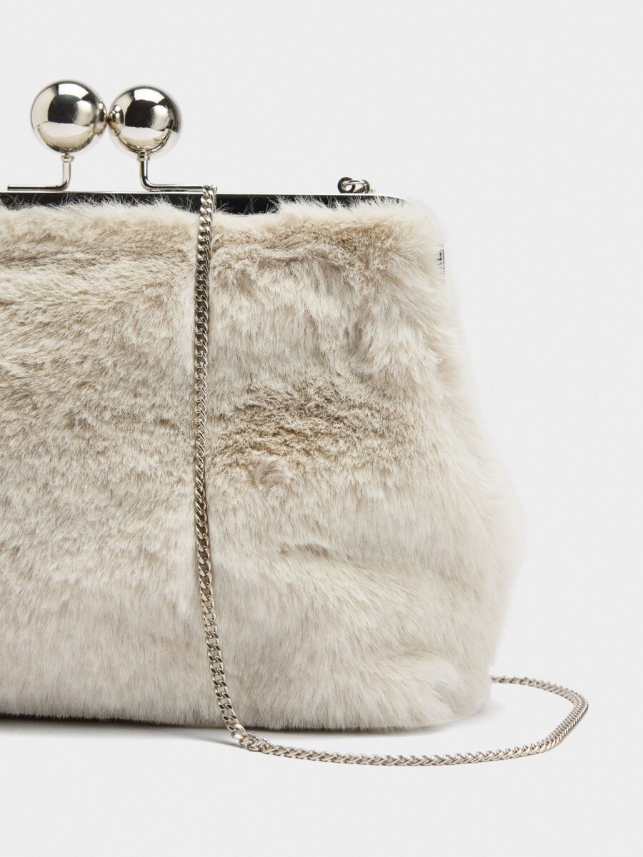 Bolso De Fiesta Efecto Pelo crudo