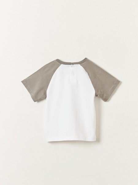 Remera raglan Combinada Beige