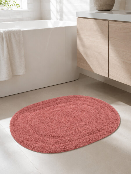 ALFOMBRA DE BAÑO OVAL COTTON TERRACOTA