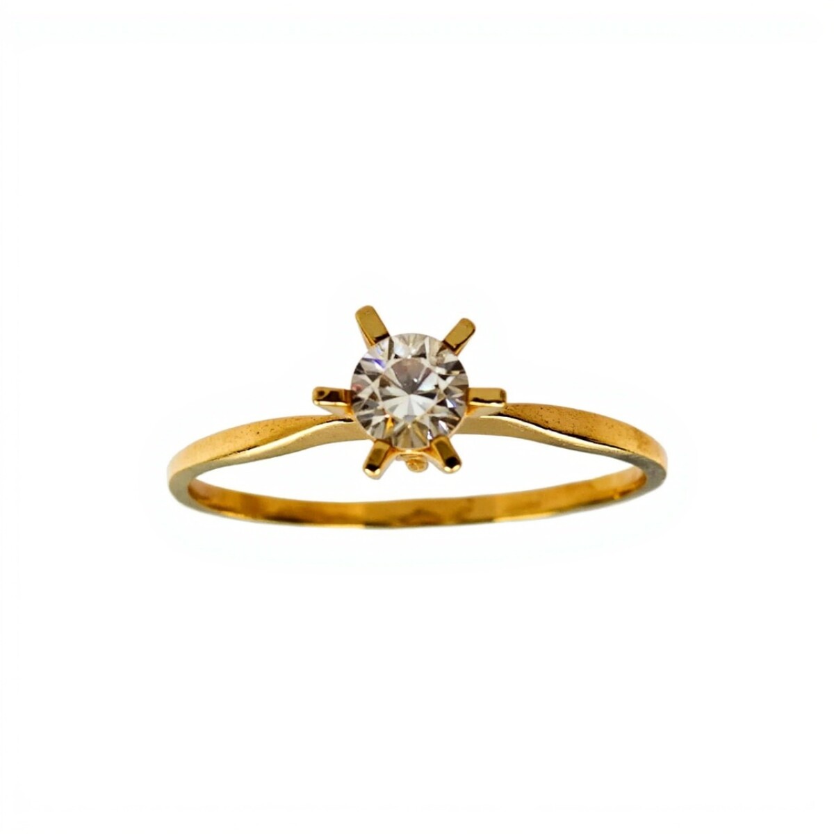 Anillo Solitario-Oro bajo-Piedra Zirconia-AN8056 - conpiedra 