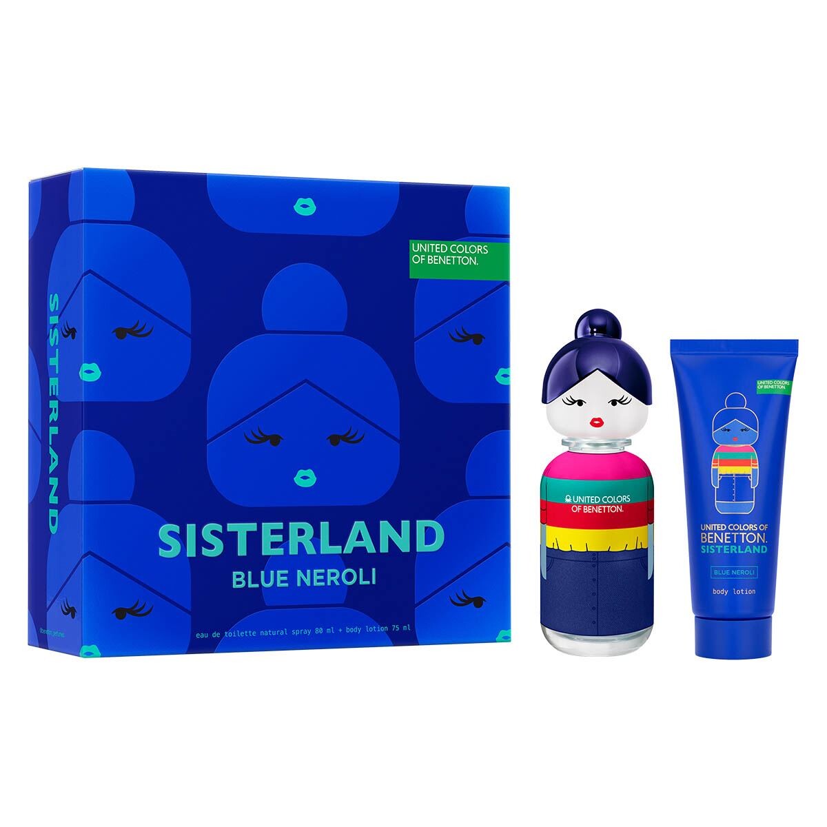 Set para Mujer Benetton Sisterland Blue Neroli Edt 80ml + Body Lotion 75ml 