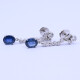 Caravanas oro 18k blanco con brillantes y zafiros oval. Caravanas oro 18k blanco con brillantes y zafiros oval.