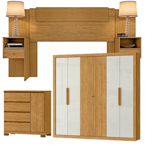 Juego de Dormitorio Ropero Montecarlo 6 Puertas Comoda Vega 4 Cajones y Respaldo Oslo - Marrocos Juego de Dormitorio Ropero Montecarlo 6 Puertas Comoda Vega 4 Cajones y Respaldo Oslo - Marrocos