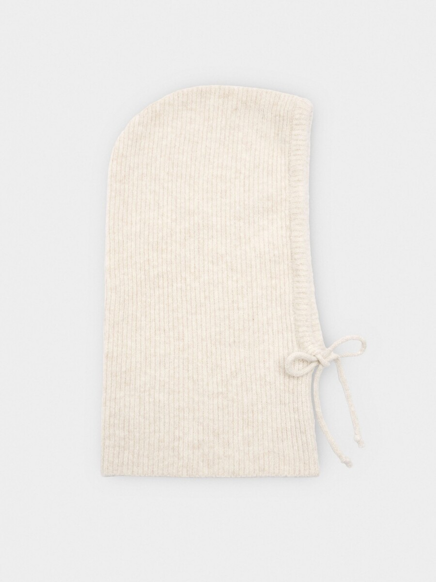 Balaclava De Punto Con Tiras crudo