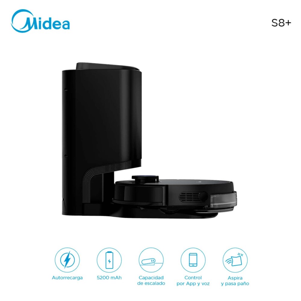 ASPIRADORA ROBOT MIDEA 450-ML NEGRO S8+