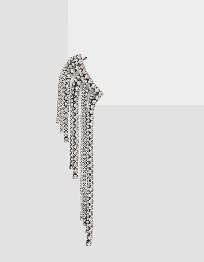Bijou Cuff Con strass Aros Pasantes Con Strass - Plateado Hematite