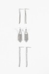 Set de caravanas strass plateado