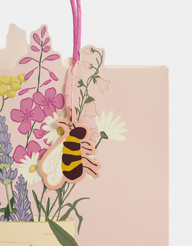 Accesorios Regalos Lúdico Bolsa De Regalo Mediana Con Borde Troquelado - Rosa Claro