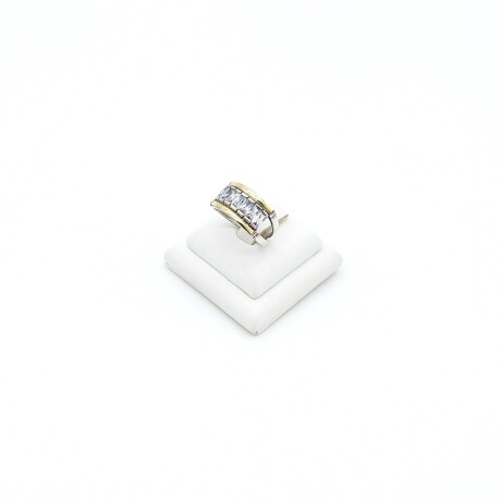 Anillo de plata 925, double en oro 18 ktes y circonias. Anillo de plata 925, double en oro 18 ktes y circonias.