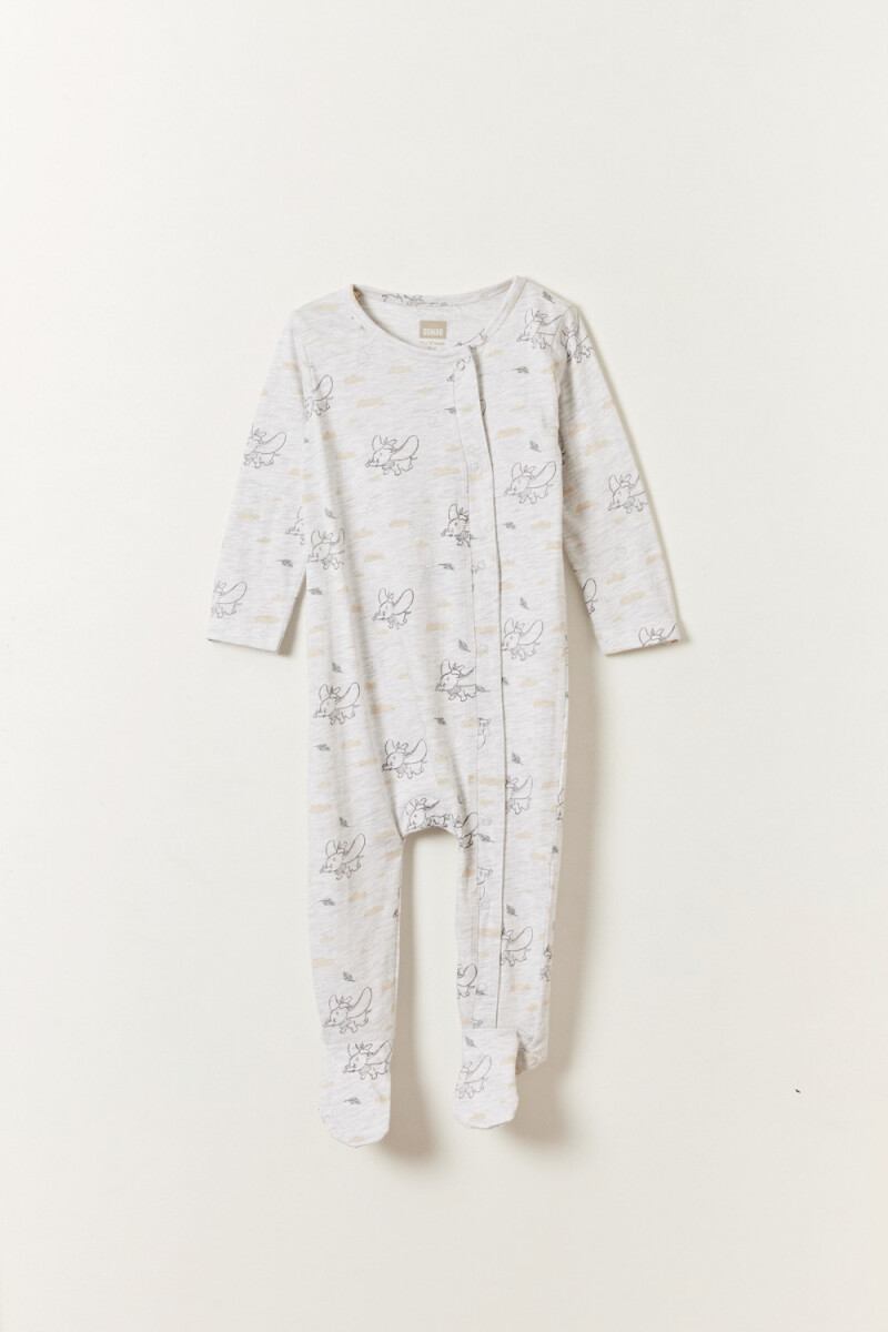 Pack x2 enterito pijama estampado Dumbo Blanco