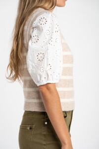 Chaleco Tejido Rayado Nacar