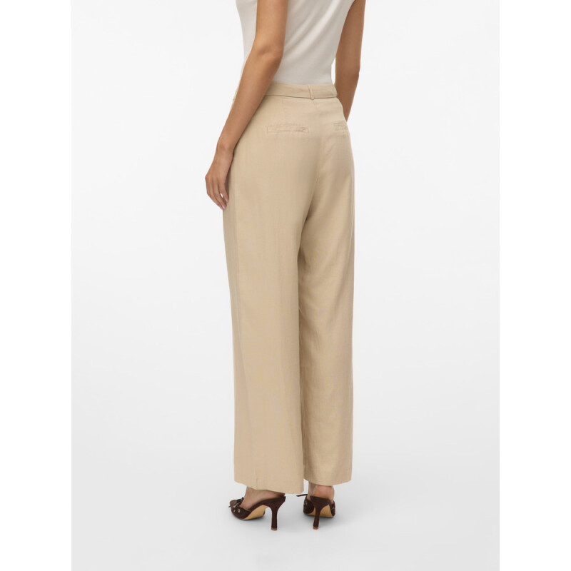 VMMINDY MW LINEN DAD PANT MIX Oatmeal-Grey Pinstripe