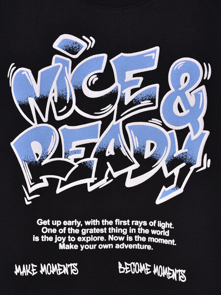 REMERA OVER ESTAMPA NEGRO