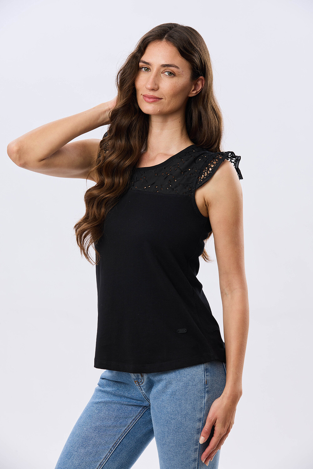 REMERA LISA DE ALGODÓN Negro